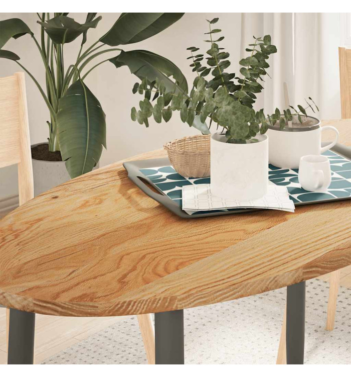 Dessus de table 120x60x2 cm bois de chêne massif ovale | Mobilier & Déco