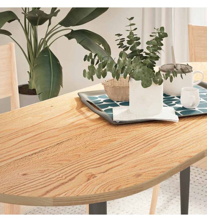 Dessus de table 140x60x2 cm bois de chêne massif ovale | Mobilier & Déco
