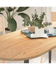 Dessus de table 140x60x2 cm bois de chêne massif ovale | Mobilier & Déco