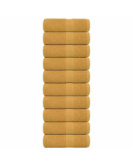 Serviettes de visage 10 pcs doré 30x30 cm 360 g/m² 100% coton | Mobilier & Déco