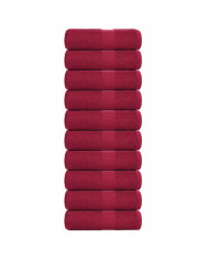 Serviettes d'invité 10pcs bordeaux 30x50 cm 360 g/m² 100% coton | Mobilier & Déco