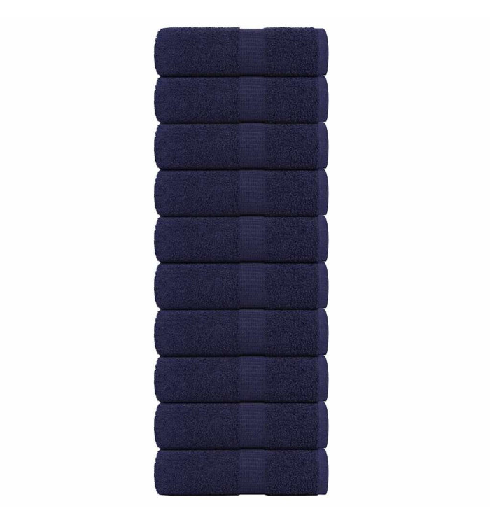 Serviettes de visage 10 pcs bleu marine 30x30 cm 100% coton | Mobilier & Déco