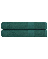 Serviettes de sauna 2 pcs vert 80x200 cm 360 g/m² 100% coton | Mobilier & Déco