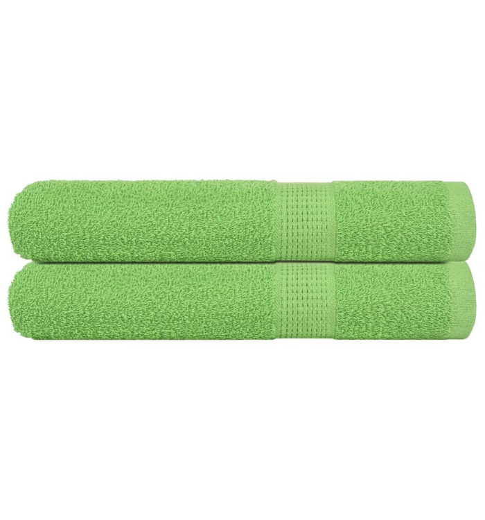 Serviettes de sauna 2 pcs vert pomme 80x200 cm 100% coton | Mobilier & Déco