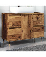 Armoire de salle de bain vieux bois 80x33x60 cm bois ingénierie | Mobilier & Déco