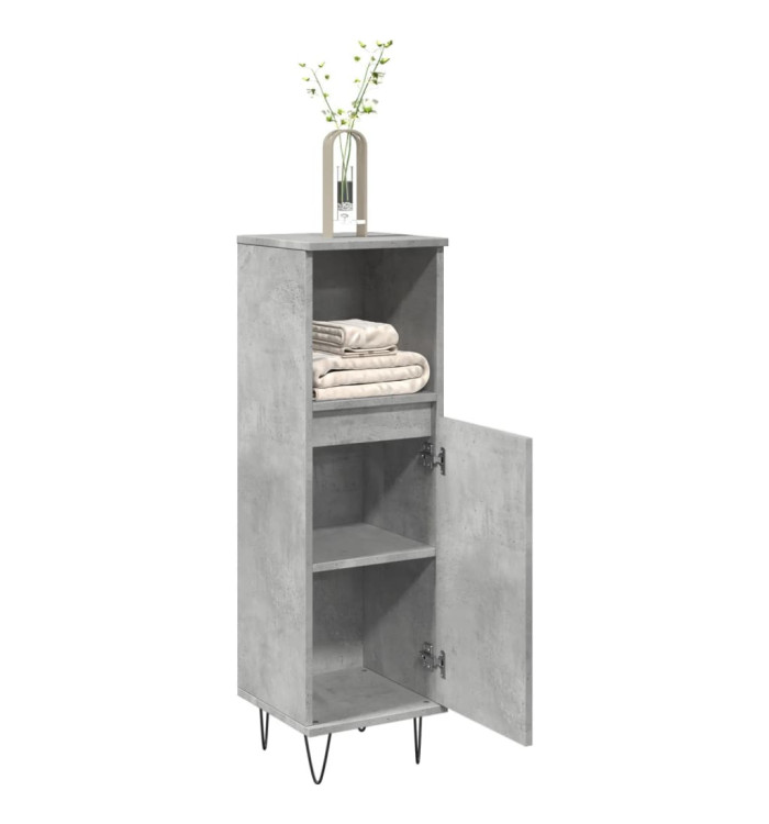 Armoire de salle de bain gris béton 30x30x100 cm | Mobilier & Déco