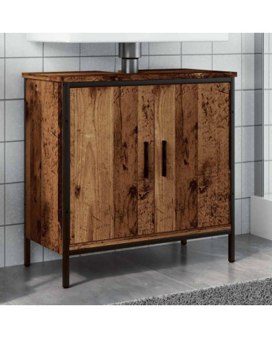 Armoire lavabo vieux bois 60x30x60 cm bois d'ingénierie | Mobilier & Déco