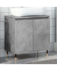 Armoire de bain gris béton 58x33x60 cm bois d'ingénierie | Mobilier & Déco