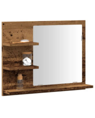 Armoire à miroir de salle de bain vieux bois bois d'ingénierie | Mobilier & Déco