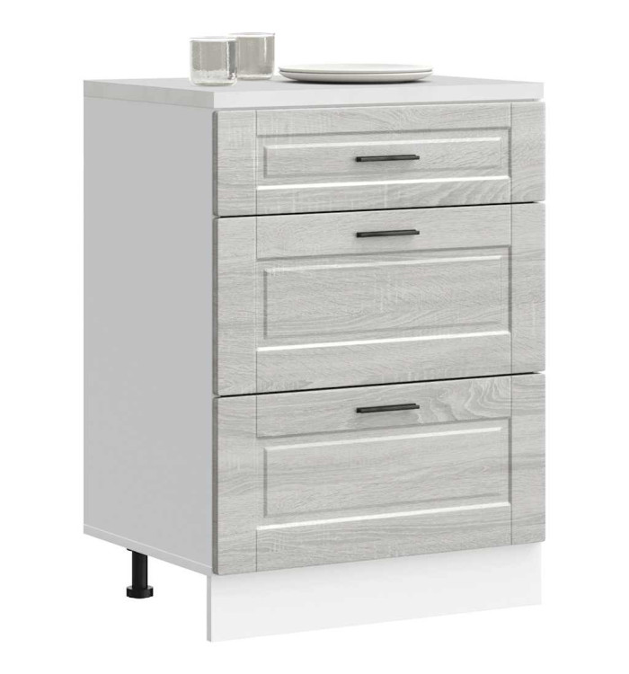 Armoire de cuisine Porto sonoma gris bois d'ingénierie | Mobilier & Déco