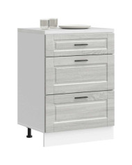 Armoire de cuisine Porto sonoma gris bois d'ingénierie | Mobilier & Déco