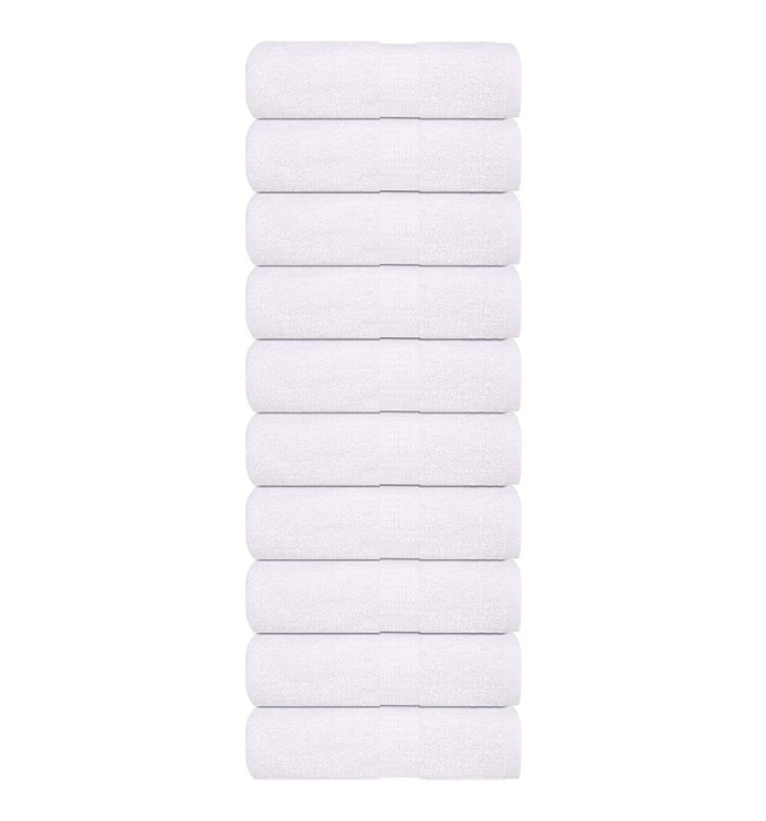 Serviettes de visage 10 pcs blanc 30x30 cm 360 g/m² 100% coton | Mobilier & Déco