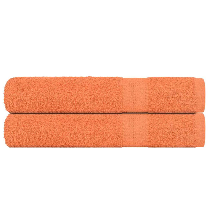 Serviettes de sauna 2 pcs orange 80x200 cm 360 g/m² 100% coton | Mobilier & Déco