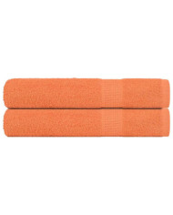 Serviettes de sauna 2 pcs orange 80x200 cm 360 g/m² 100% coton | Mobilier & Déco