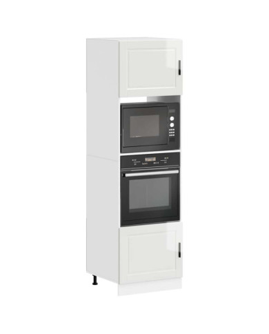 Armoires de four 2 pcs Porto blanc brillant bois d'ingénierie | Mobilier & Déco