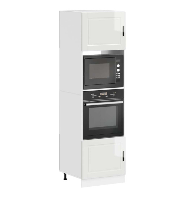 Armoires de four 2 pcs Porto blanc brillant bois d'ingénierie | Mobilier & Déco