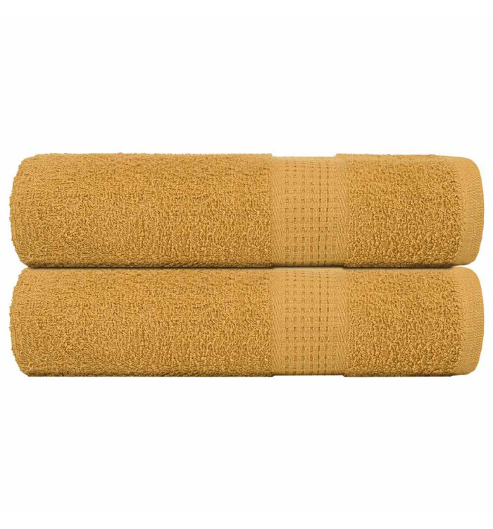 Serviettes de douche 2 pcs doré 70x140 cm 360 g/m² 100% coton | Mobilier & Déco