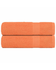 Serviettes de douche 2 pcs orange 70x140 cm 360 g/m² 100% coton | Mobilier & Déco