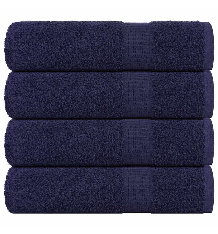 Serviettes de douche 4 pcs bleu marine 70x140 cm 100% coton | Mobilier & Déco