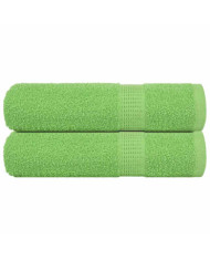 Serviettes de douche 2 pcs vert pomme 70x140 cm 100% coton | Mobilier & Déco