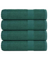 Serviettes de bain 4 pcs vert 100x150 cm 360 g/m² 100% coton | Mobilier & Déco