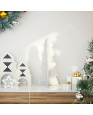 Arbre de Noël en bois pour décoration blanc 49 cm pin massif | Mobilier & Déco