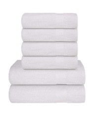 Ensemble de serviettes 6 pcs blanc 360 g/m² 100% coton | Mobilier & Déco