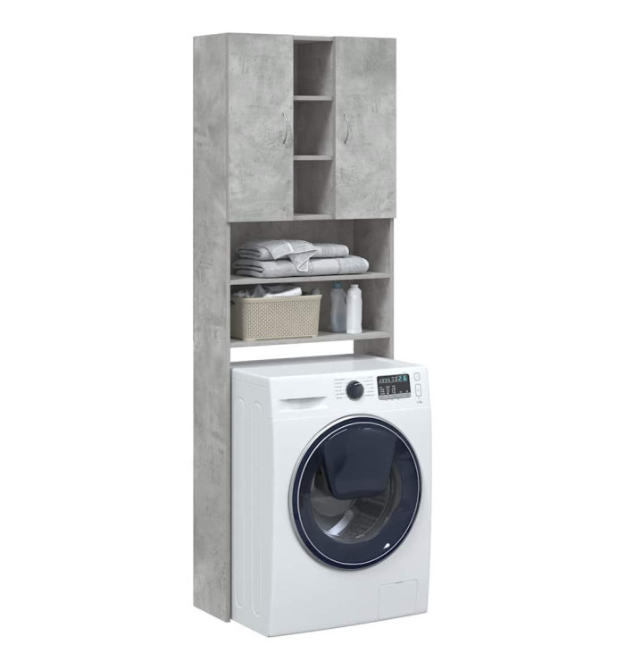 Meuble pour machine à laver Gris béton 64x25,5x190 cm | Mobilier & Déco
