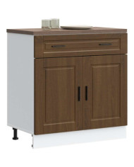 Armoire de cuisine Porto chêne marron bois d'ingénierie | Mobilier & Déco