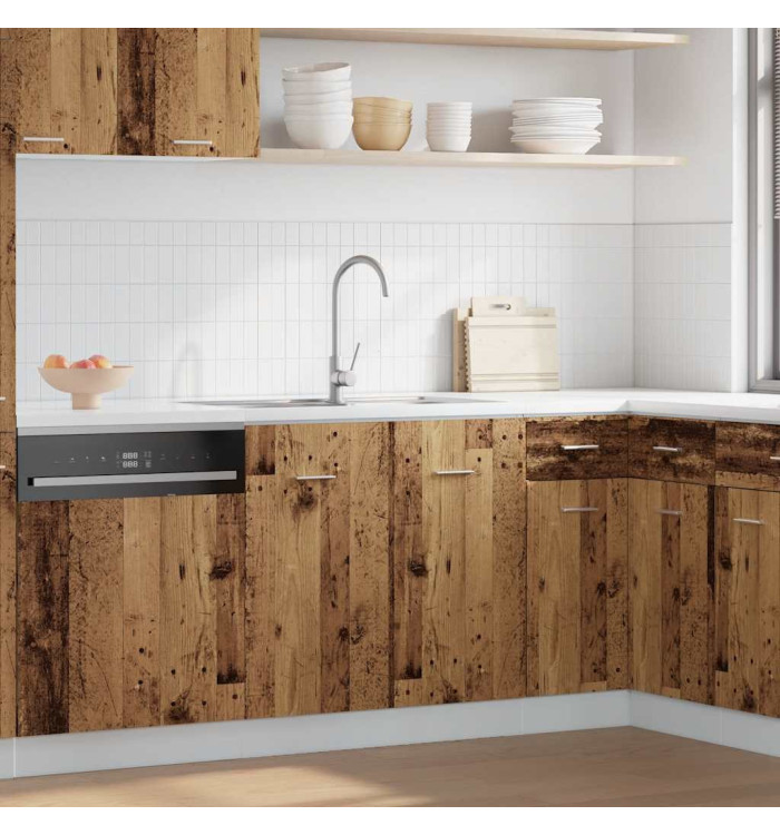Armoire de plancher d'évier "Lyon" vieux bois 80x46x81,5 cm | Mobilier & Déco
