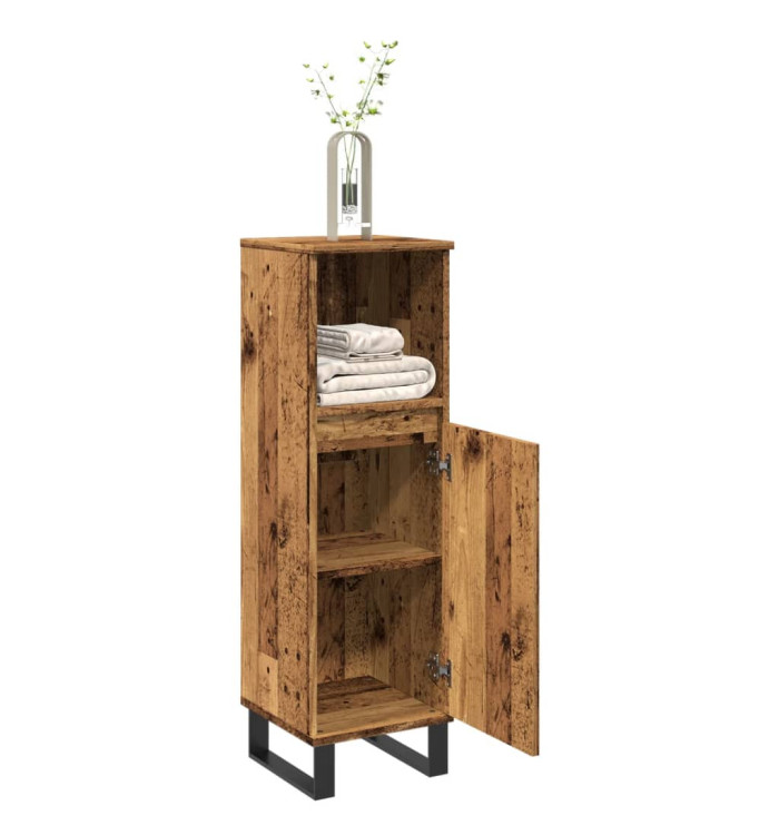 Armoire de salle de bain vieux bois 30x30x100cm bois ingénierie | Mobilier & Déco