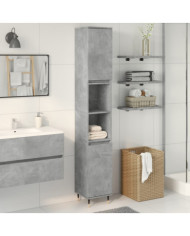 Armoire de salle de bain gris béton 30x30x190 cm | Mobilier & Déco