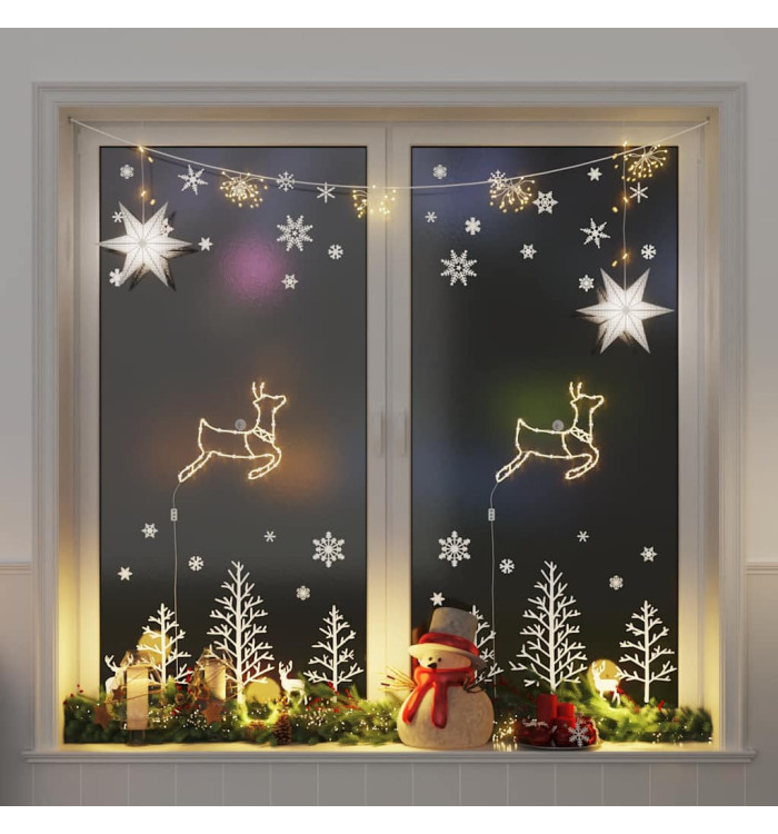 Lumières de Noël silhouette de renne 2 pcs 35 LED blanc chaud | Mobilier & Déco
