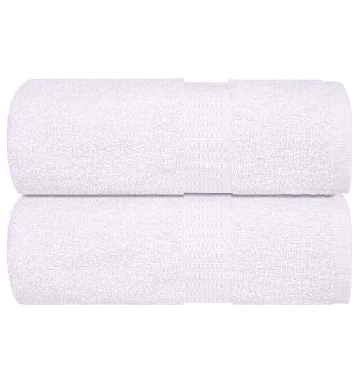 Serviettes de visage 2 pcs blanc 30x30 cm 360 g/m² 100% coton | Mobilier & Déco