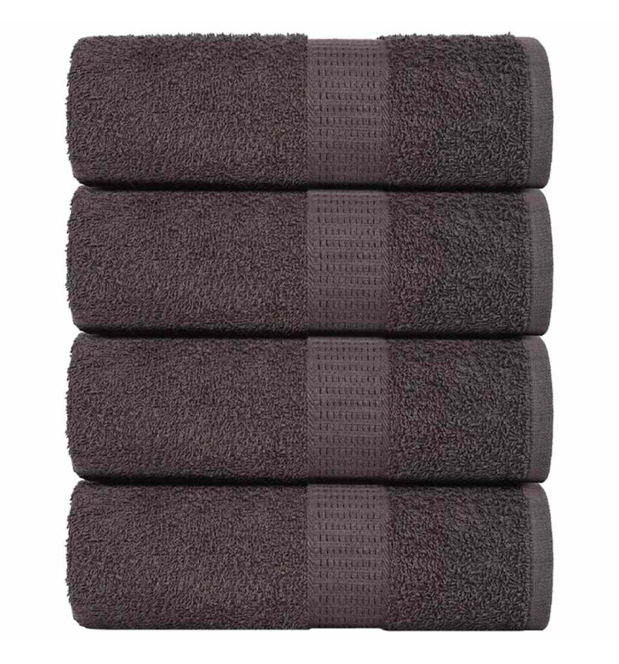 Serviettes de visage 4 pcs anthracite 30x30 cm 100% coton | Mobilier & Déco
