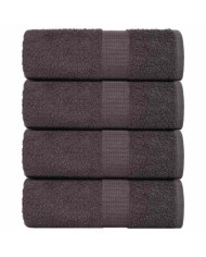 Serviettes de visage 4 pcs anthracite 30x30 cm 100% coton | Mobilier & Déco