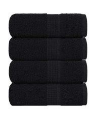Serviettes de visage 4 pcs noir 30x30 cm 360 g/m² 100% coton | Mobilier & Déco