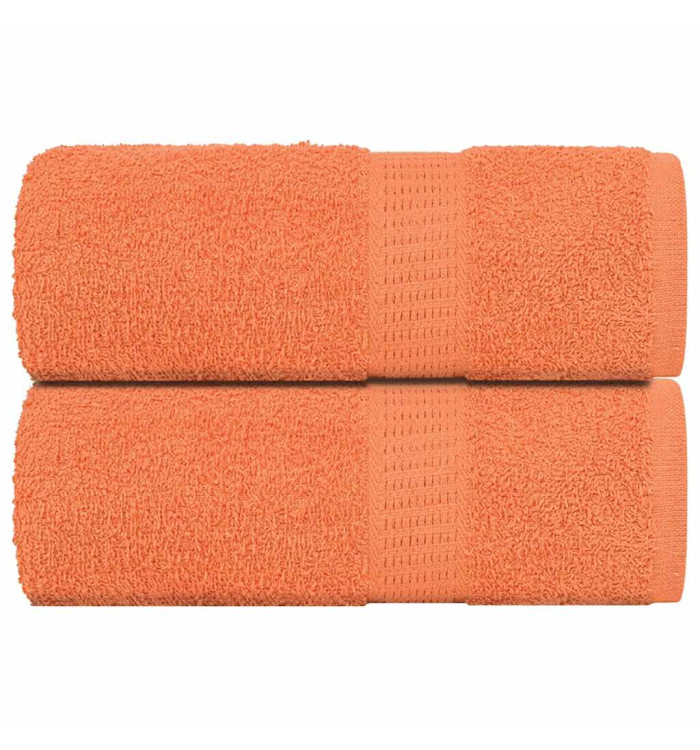 Serviettes de visage 2 pcs orange 30x30 cm 360 g/m² 100% coton | Mobilier & Déco