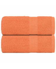 Serviettes de visage 2 pcs orange 30x30 cm 360 g/m² 100% coton | Mobilier & Déco