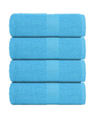 Serviettes d'invité 4 pcs turquoise 30x50cm 360 g/m² 100% coton | Mobilier & Déco