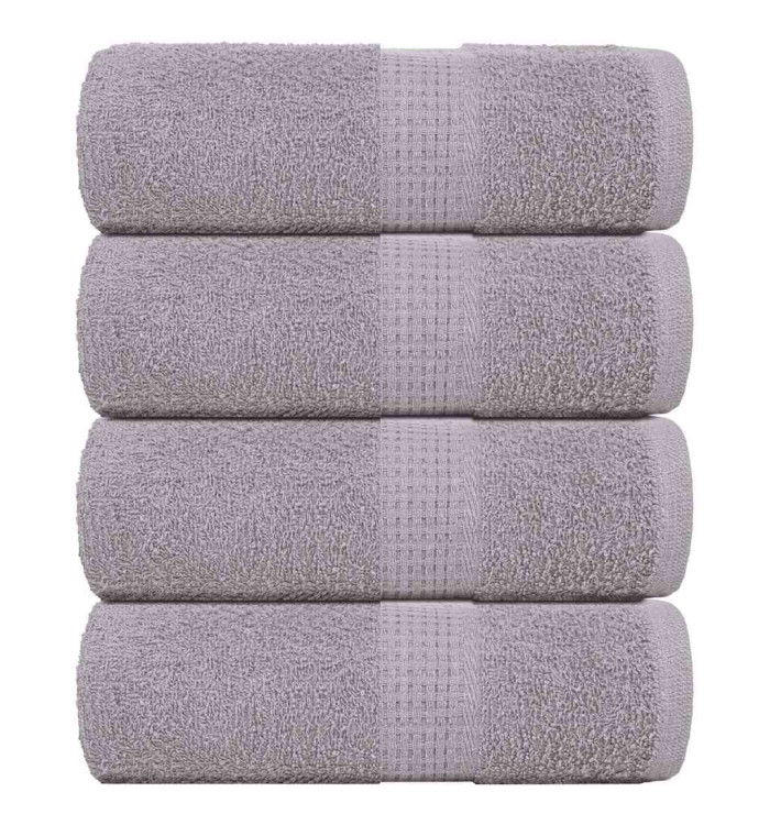 Serviettes d'invité 4 pcs gris 30x50 cm 360 g/m² 100% coton | Mobilier & Déco