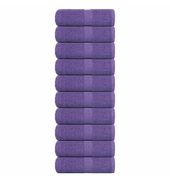 Serviettes d'invité 10 pcs violet 30x50 cm 360 g/m² 100% coton | Mobilier & Déco