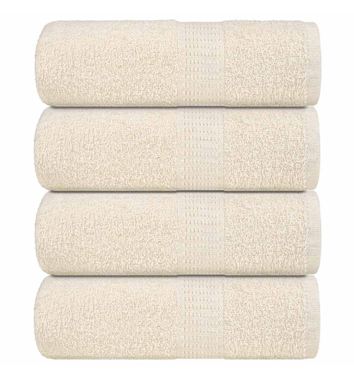 Serviettes de visage 4 pcs crème 30x30 cm 360 g/m² 100% coton | Mobilier & Déco