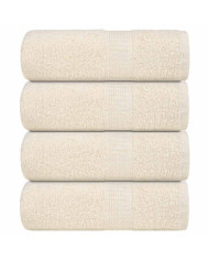 Serviettes de visage 4 pcs crème 30x30 cm 360 g/m² 100% coton | Mobilier & Déco