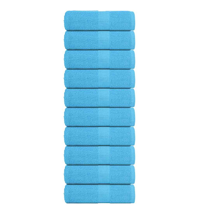 Serviettes de visage 10 pcs turquoise 30x30cm 360g/m² 100%coton | Mobilier & Déco