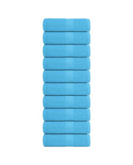 Serviettes de visage 10 pcs turquoise 30x30cm 360g/m² 100%coton | Mobilier & Déco