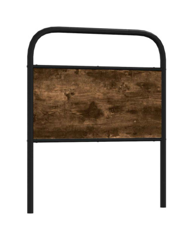 Tête de lit chêne fumé 80 cm acier et bois d'ingénierie | Mobilier & Déco
