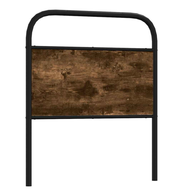 Tête de lit chêne fumé 80 cm acier et bois d'ingénierie | Mobilier & Déco