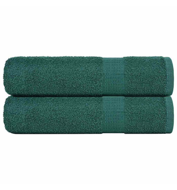 Essuie-mains 2 pcs vert 50x100 cm 360 g/m² 100% coton | Mobilier & Déco