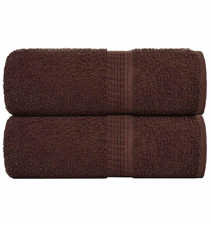 Serviettes de visage 2 pcs marron 30x30 cm 360 g/m² 100% coton | Mobilier & Déco